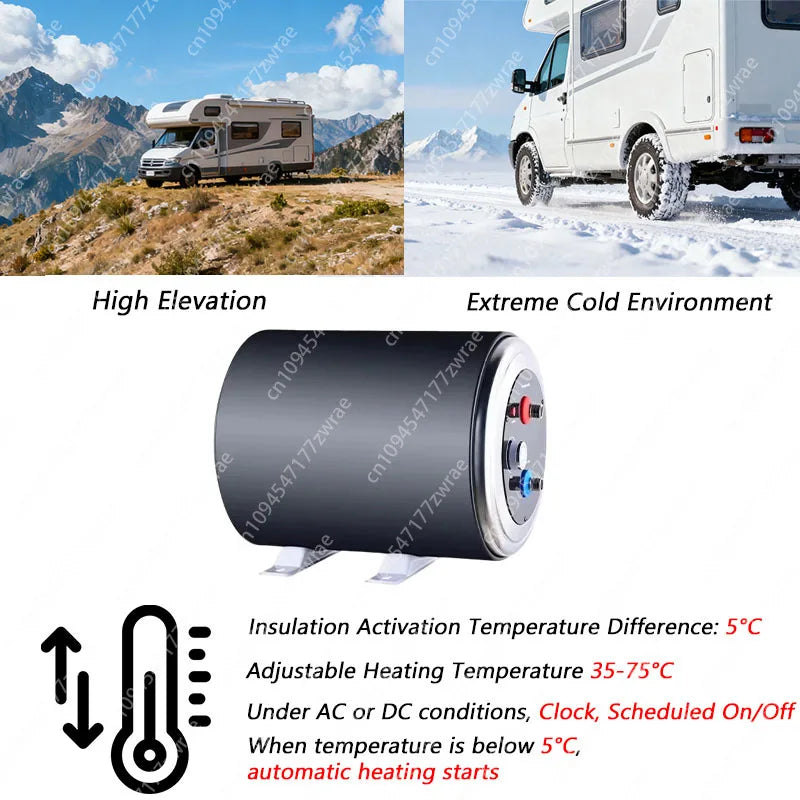 12v 220v Rv Boiler 1500w Universal Water Heater