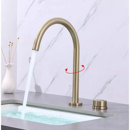 Brushed Gold Basin Faucet Nickel Sink Faucet Two
