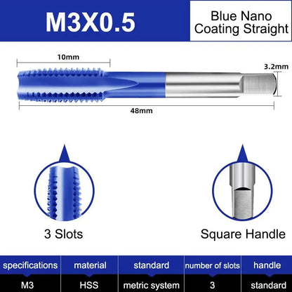 Azzkor Tip/Spiral/Straight Groove Tap M35 Cobalt Containing Blue