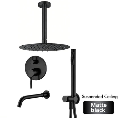 Bathroom Faucet Shower Mixer Tap Spout Black Solid