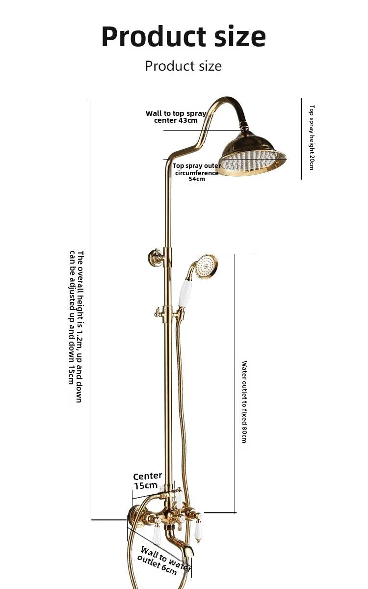 Vintage French Style Dual Handle Tub Faucet Shower