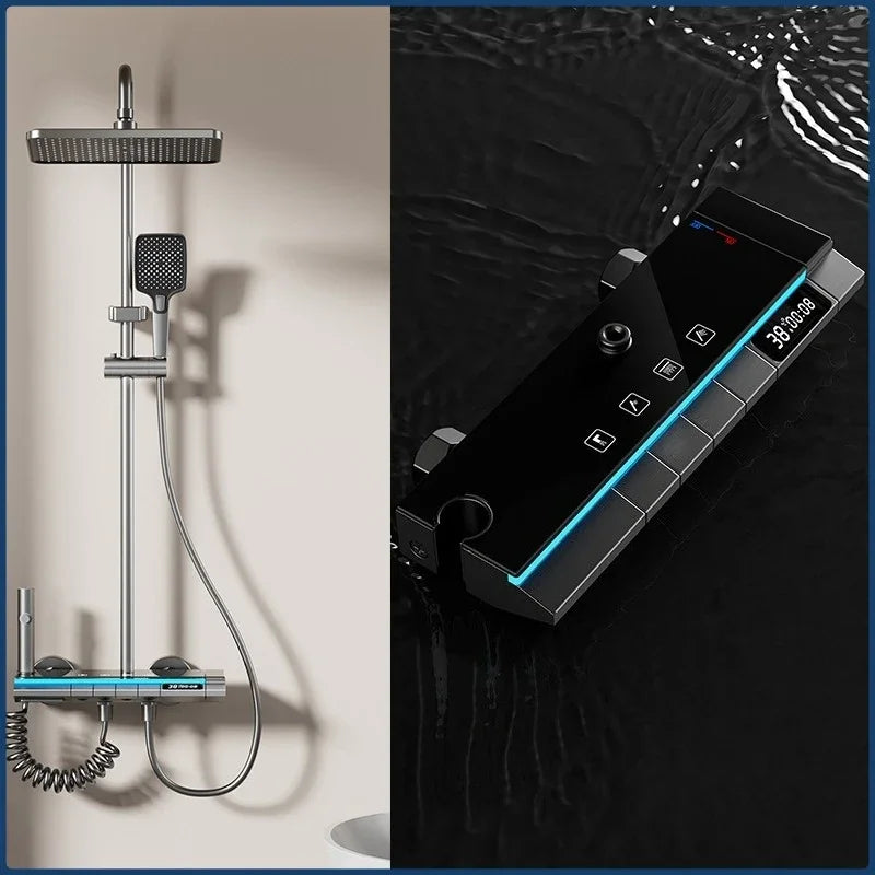 4-Way Rainlfall Shower System Smart Digital Bathroom Shower