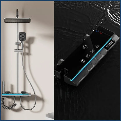 4-Way Rainlfall Shower System Smart Digital Bathroom Shower