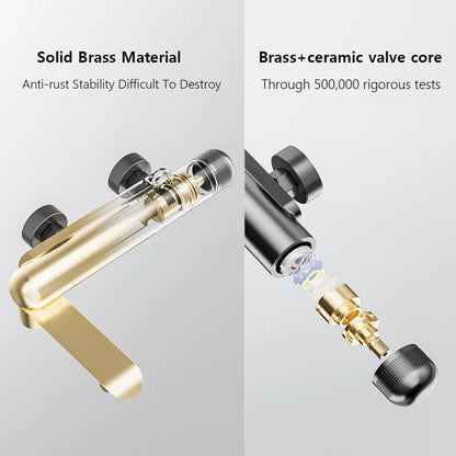 Solid Brass Bathroom Shower Faucet Luxury Bathtub Mixer