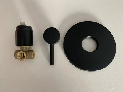 Brass Bathroom Shower Faucet Wall Round Black Mixer