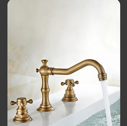 Widespread Bathroom Sink Faucet Hole Deck Mounted Dual