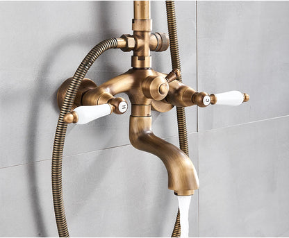 Golden Shower Bathroom Bath Shower Faucet Brass Swivel