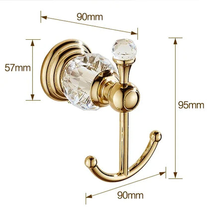 Zgrk Classical Bathroom Hardware Gold Polished Bath Wall-Mounted