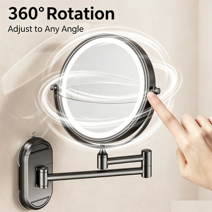 Inch Wall Mounted Makeup Mirror Extending Folding Double