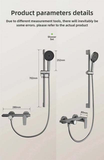 Gray Bathroom Shower Rainfall Shower Faucet Apartment Hotels