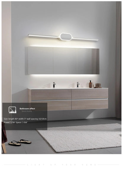 Modern Luxury Bathroom Wall Lamp Black White Aluminum