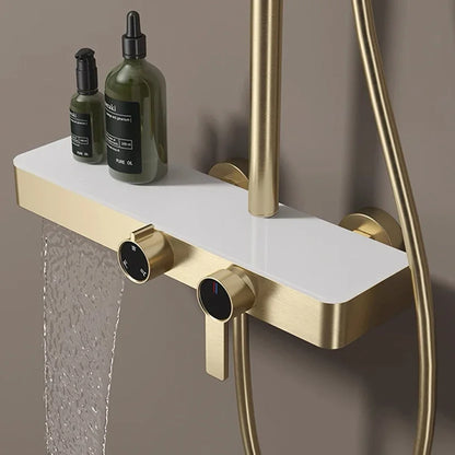 Brushed Gold Bathroom Shower Quality Brass Cold Bathroom