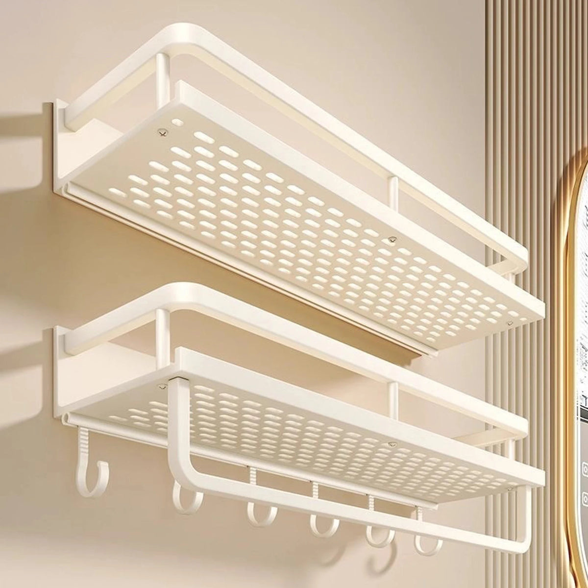 Punch-Free Bathroom Rack Bathroom Shelf Toilet Space Aluminum