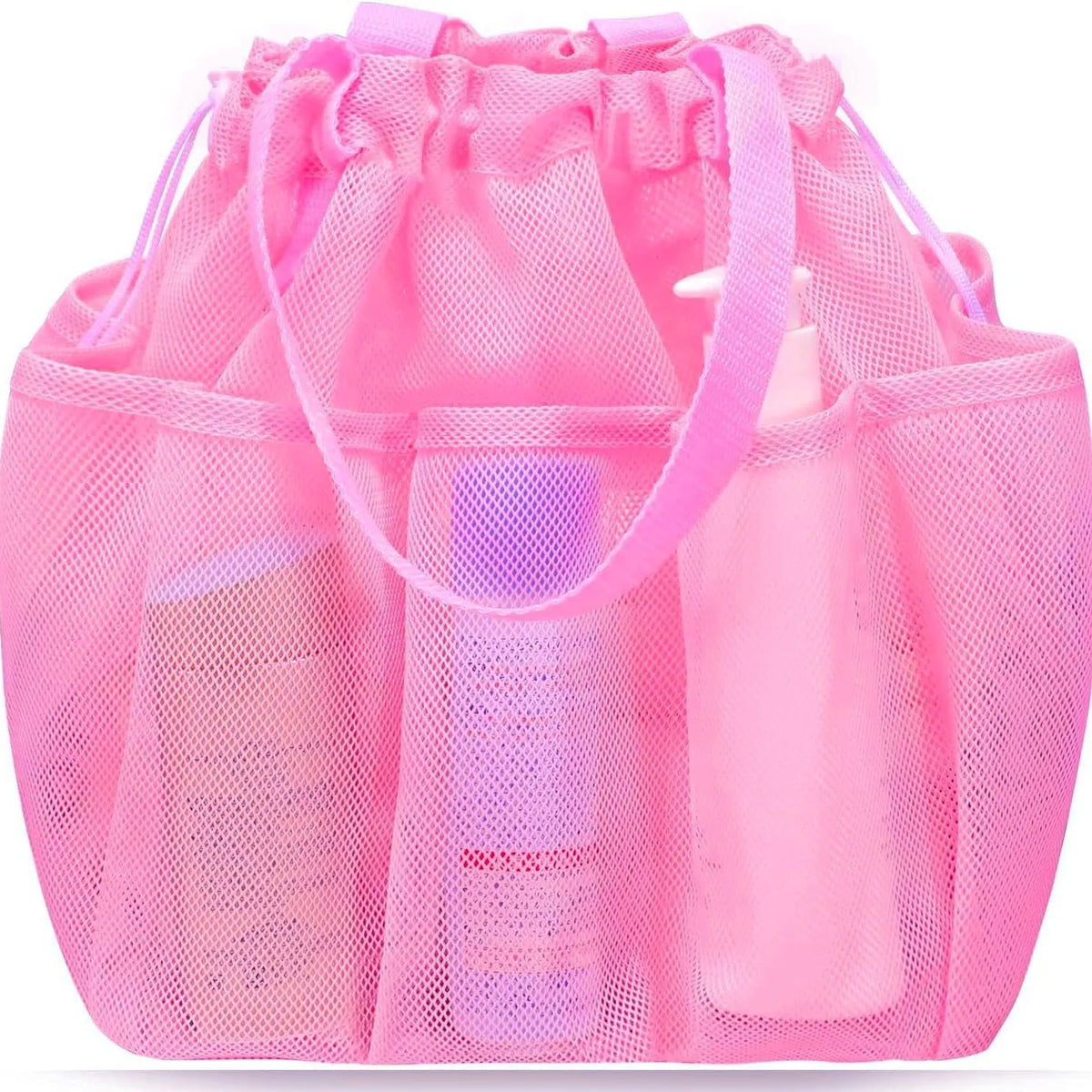 Mesh Shower Caddy Bag Drawstring Bathroom Organizer College