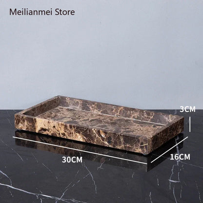 Dark Natural Marble Bathroom Brown Luxury Toothbrush Holder