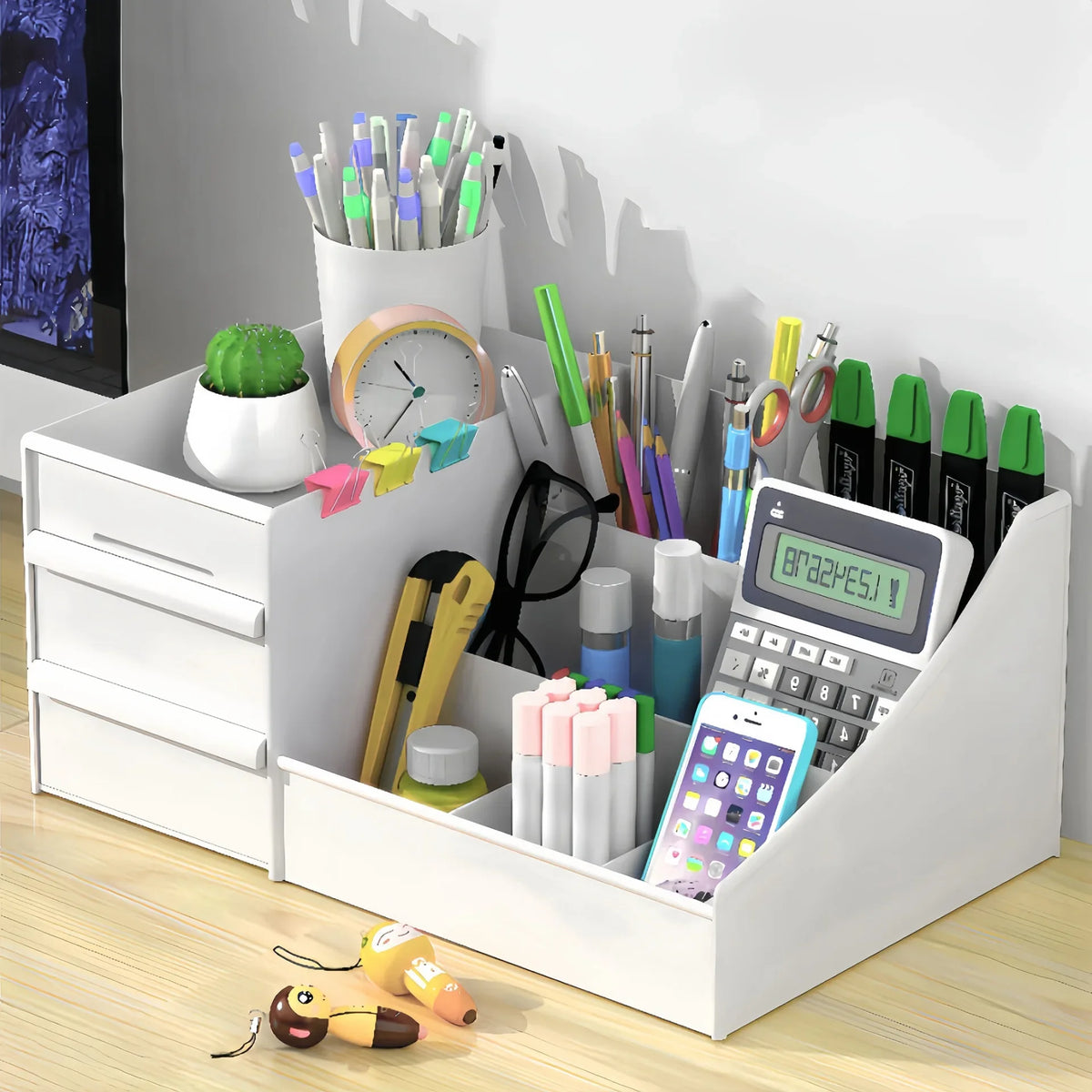 Desktop Makeup Organizer Box Drawers Small Items Jewelry