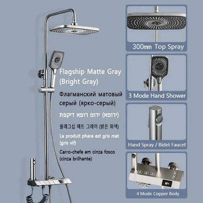 Bathroom Shower Led Display Piano Keys Bath Shower