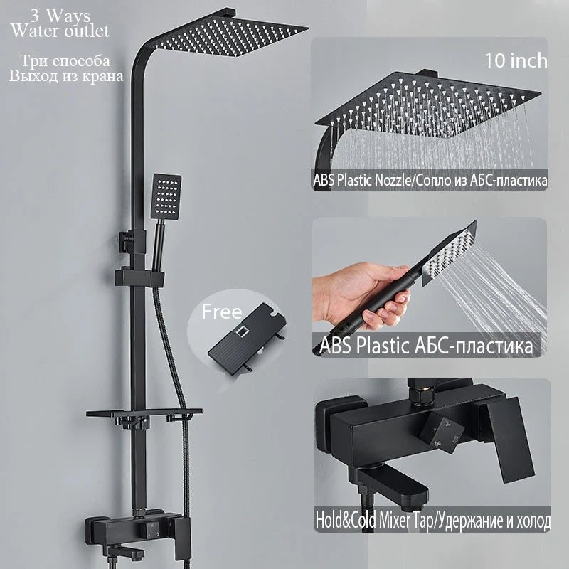 Black Shower Faucet Ways Showers Faucet Systems Adjustable