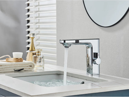 White Chrome Smart Sensor Basin Faucet Screen Digital