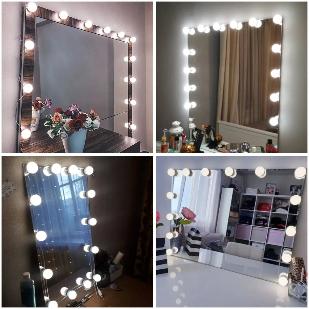 Usb Tri-Color Dimming Hollywood Mirror Headlamp Mirror Lamp