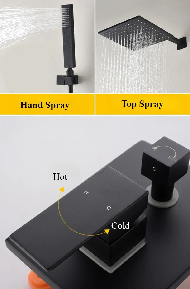 Concealed Shower System 2/3 Ways Water Outlet Hidden