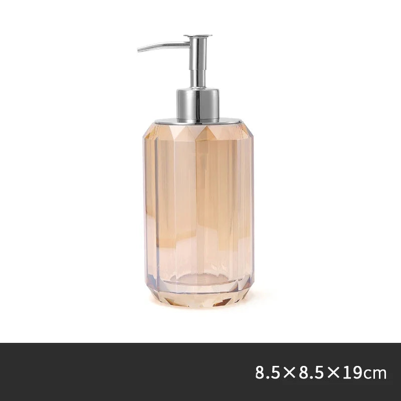Light Luxury Crystal Glass Bathroom Lotion Bottle Transparent