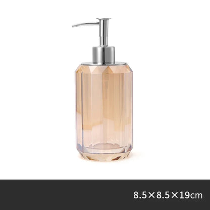 Light Luxury Crystal Glass Bathroom Lotion Bottle Transparent