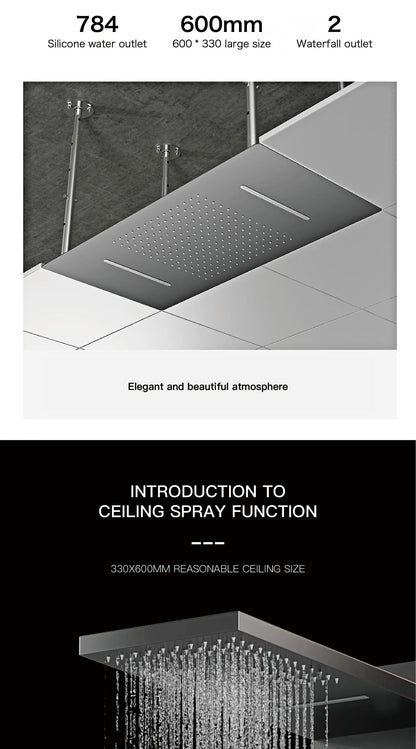 Modern Brushed Gold Brass Led Digital Ceiling Embedded