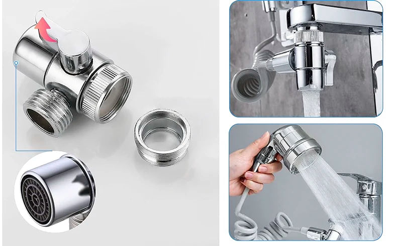 Handheld Faucet Water Diverting Shower Head External Rain