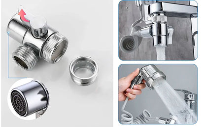 Handheld Faucet Water Diverting Shower Head External Rain