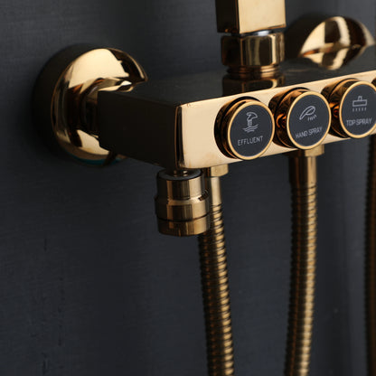 Zappo White Gold Digital Shower Brass Bathroom Fixture