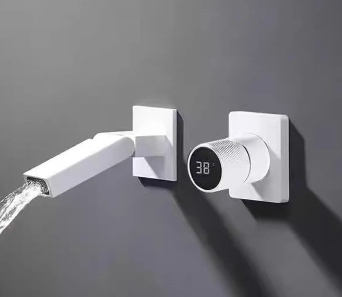 Gunmetal Gray Wall Mount Faucet Cold Washbasin Basin