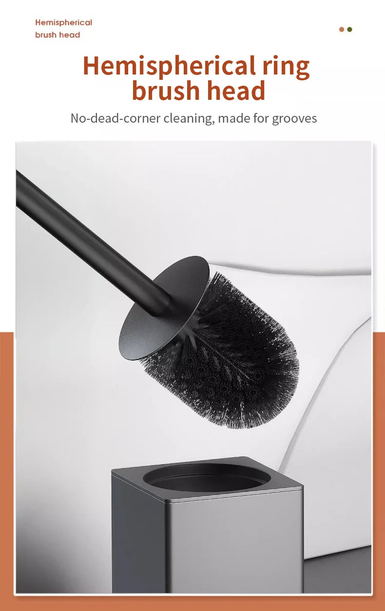 Bathroom Toilet Brush Holder Wall Mounted Cleaning No