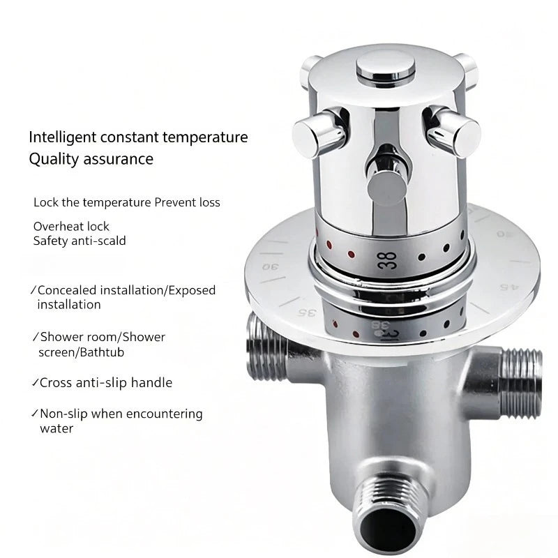 Thermostatic Mixing Valve Wall Mounted Shower Tap Automatic