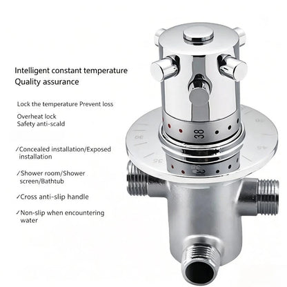 Thermostatic Mixing Valve Wall Mounted Shower Tap Automatic
