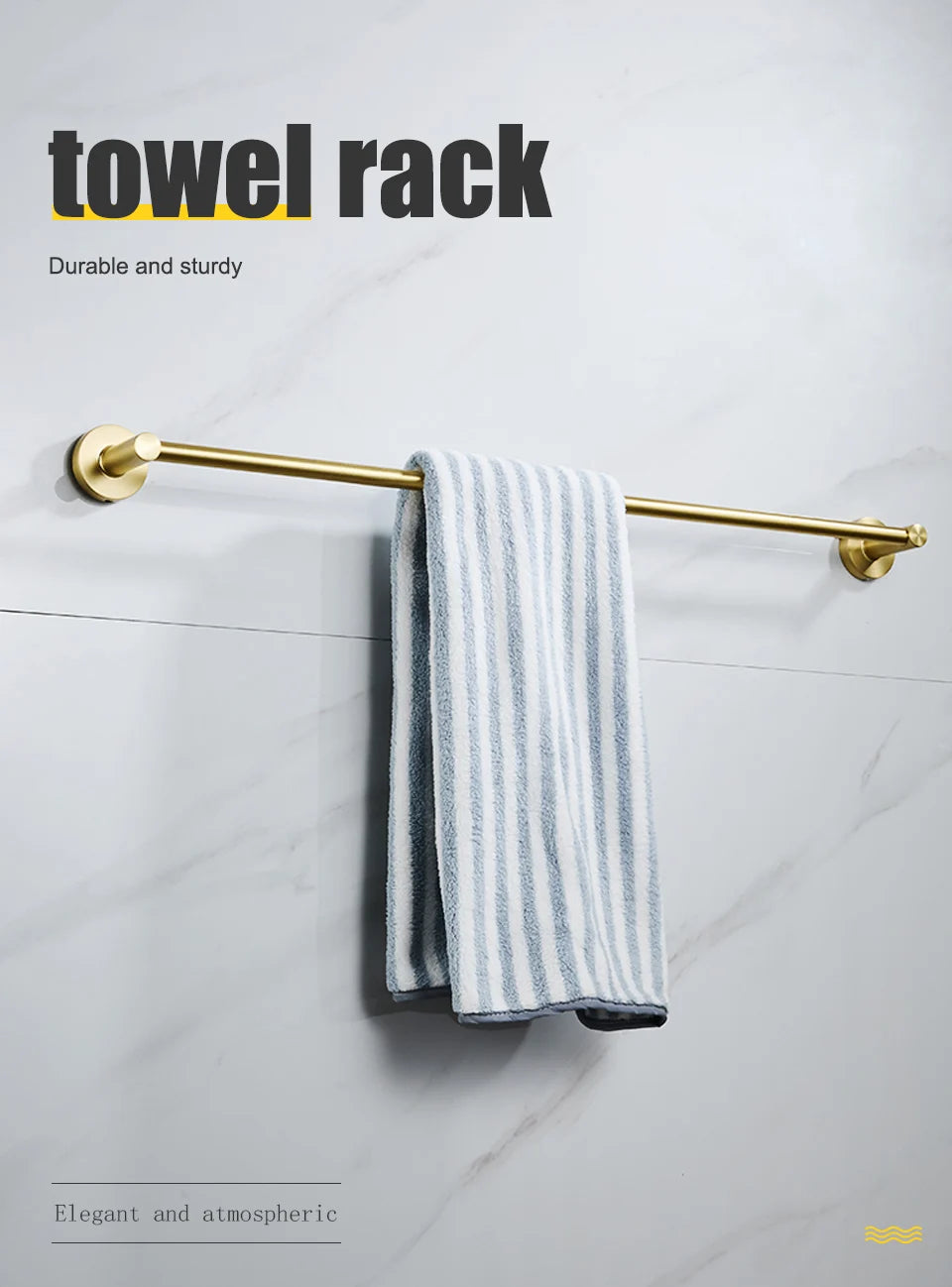 Brushed Gold Wall Mount Shelf Toilet Bath Hardware