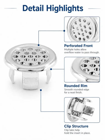 1-20pcs Round Basin Overflow Cap Sink Drain Cover