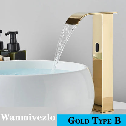 Smart Sensor Bathroom Basin Faucet Intelligent Black Automatic