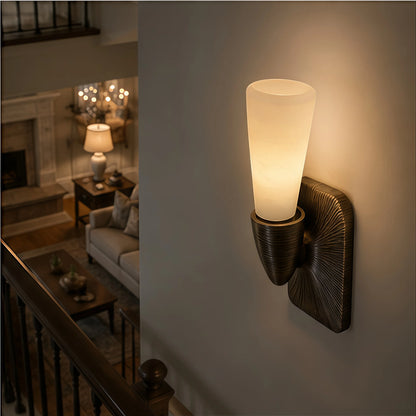 Brass Marble Wall Light Alabaster Wall Sconce Led