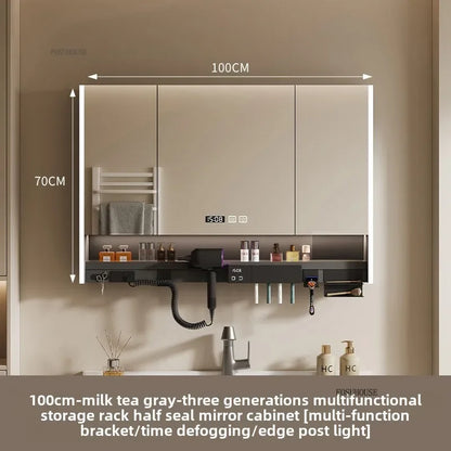 Smart Bathroom Mirror Storage Cabinet Light Bathroom Mirror