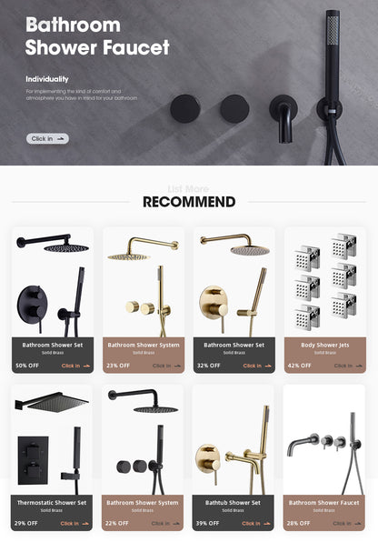 Solid Brass Bathroom Shower Rianfall Shower Head Shower