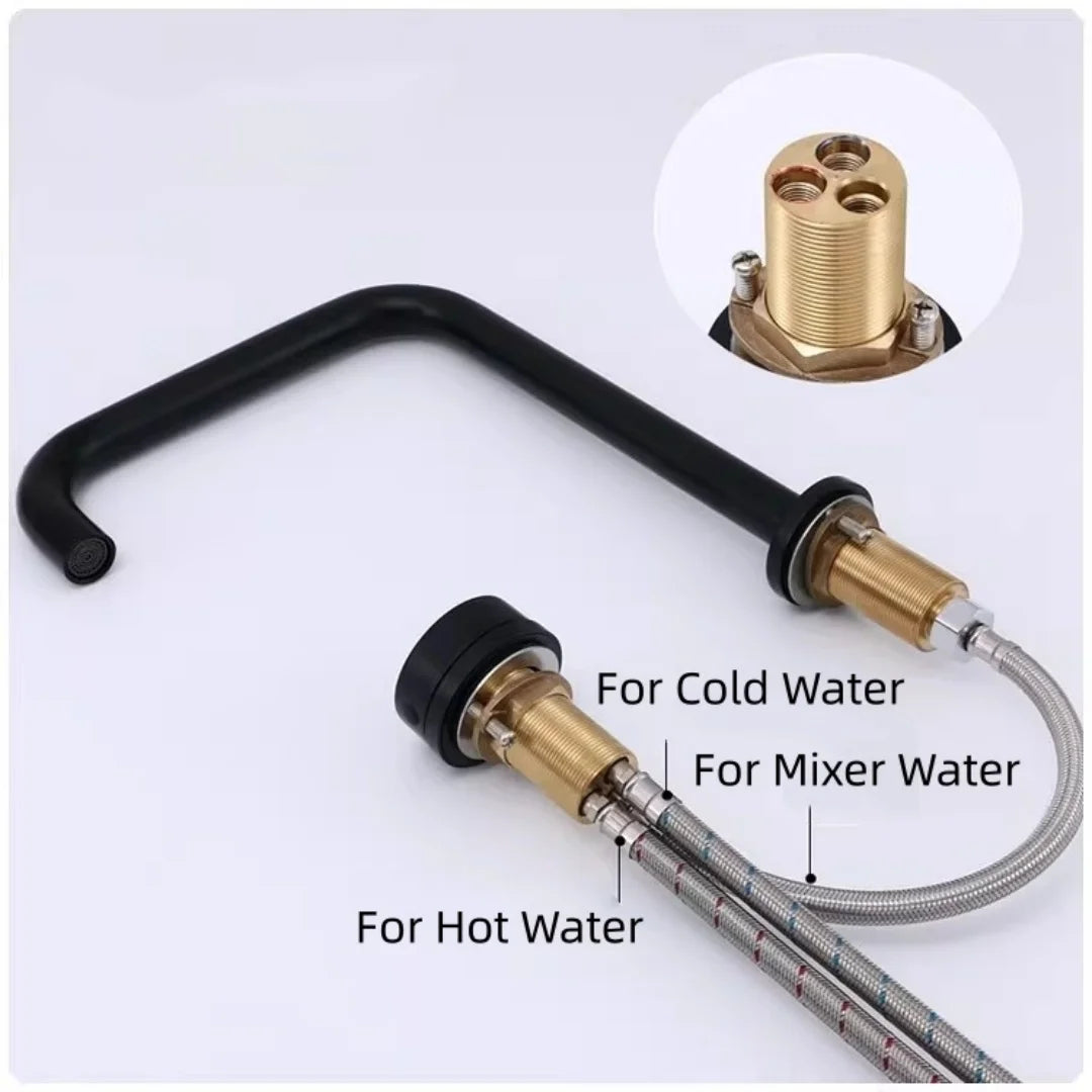 Brushed Gold Basin Faucet Nickel Sink Faucet Two