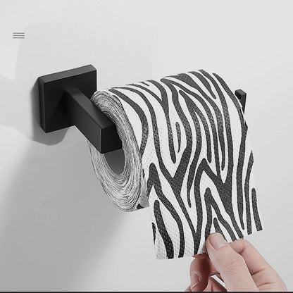 Bathroom Matte Black Wall Shelf Toilet Roll Paper