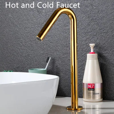 Tuqiu Smart Touch Bathrooomfaucet Gold Automatic Sensor Basin