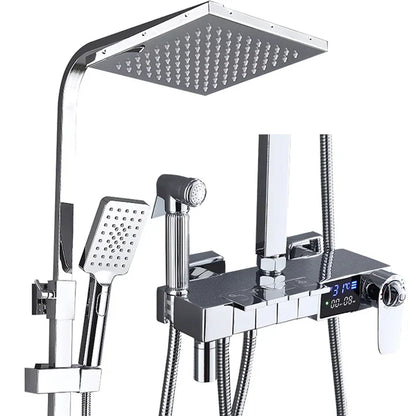 Brushed Gold Piano Digital Shower System Cold Brass