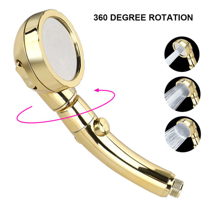 High Pressure Shower Head Hose Holder Gold Modes