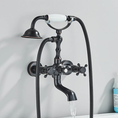 Retro Antique Brass Black Bronze Bathtub Shower Faucets