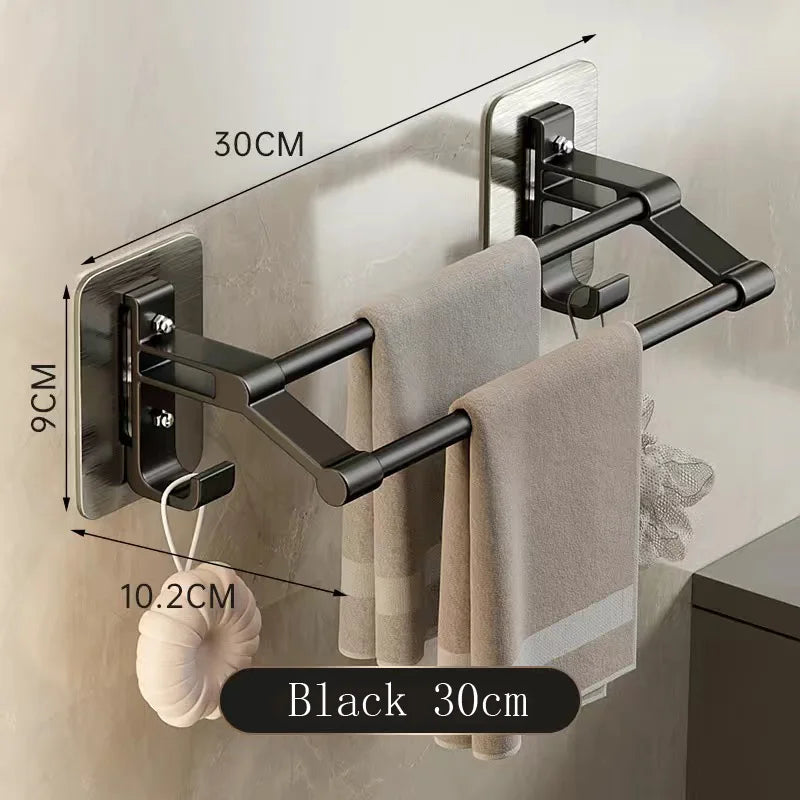Self-Adhesive Two Layer Towel Holder Bathroom Towel Rack