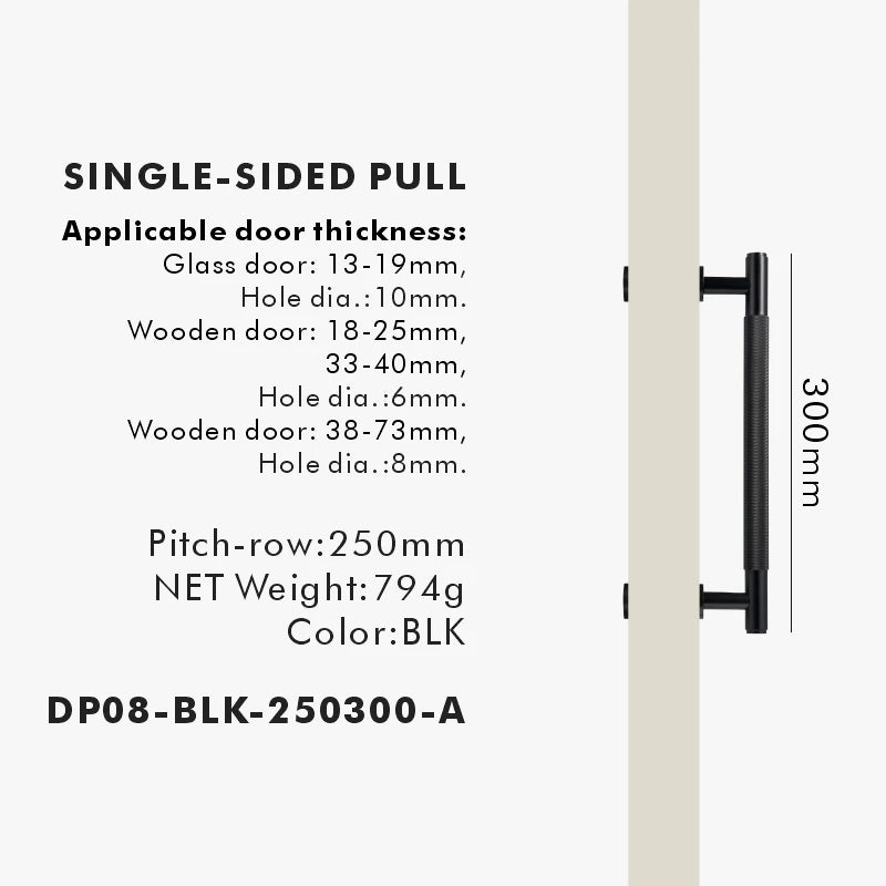 Nurlin Brass Door Double Sided Knurled Pull Bar