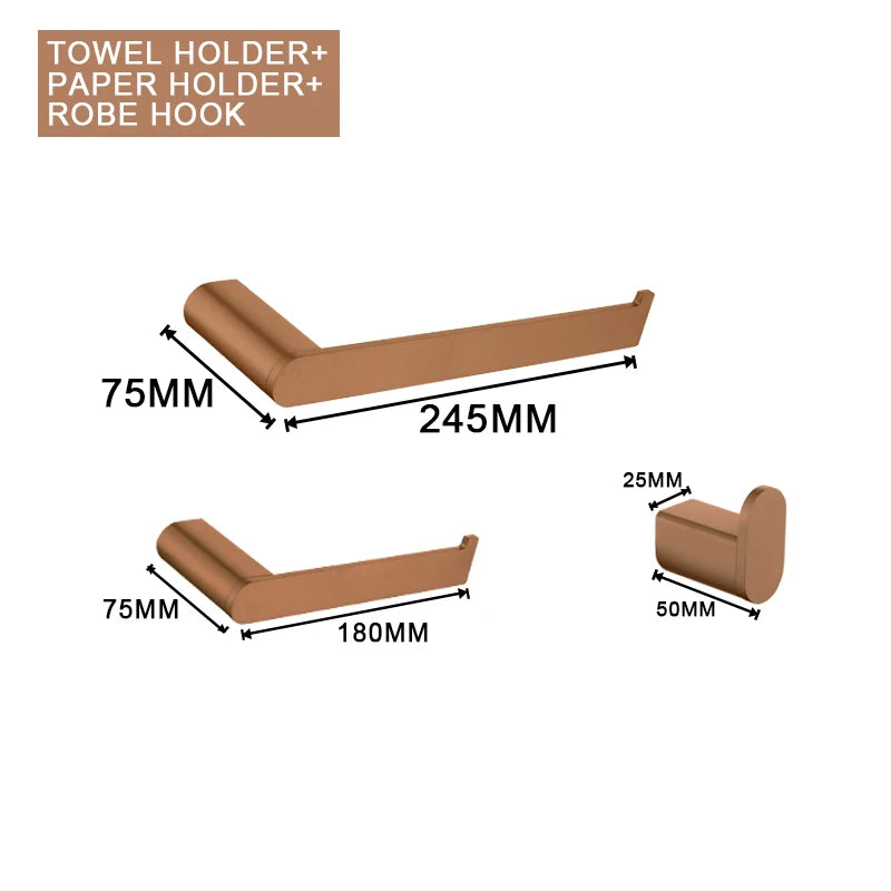 Brushed Rose Gold Wall Mount Shelf Toilet Bath